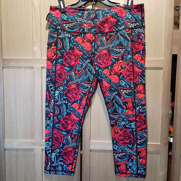 Constantly Varied Gear Pants - Constantly Varied Gear tattoo rose barbed wire retired leggings